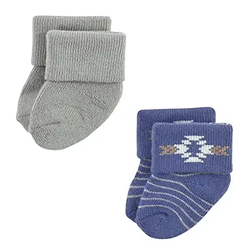 Hudson Baby Baby Girls' Cotton Rich Newborn and Terry Socks - 4