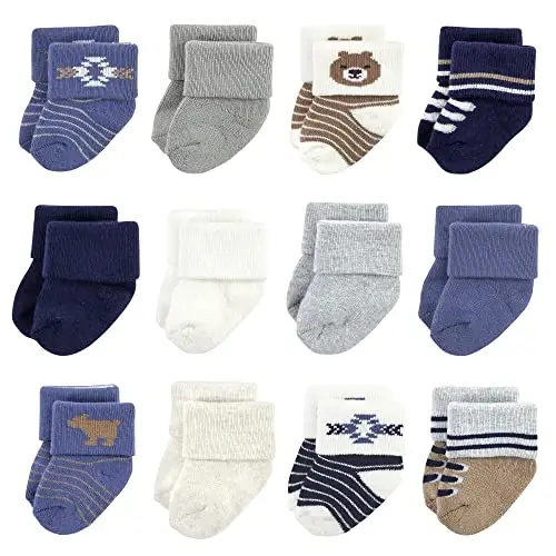 Hudson Baby Baby Girls' Cotton Rich Newborn and Terry Socks 