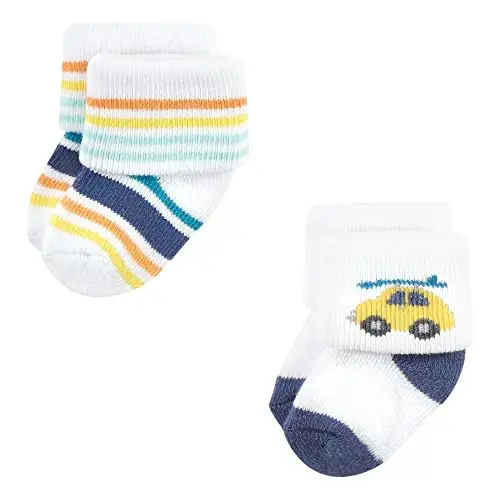 Hudson Baby Baby Girls' Cotton Rich Newborn and Terry Socks - 6