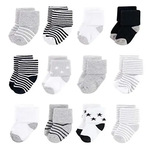 Hudson Baby Baby Girls' Cotton Rich Newborn and Terry Socks 