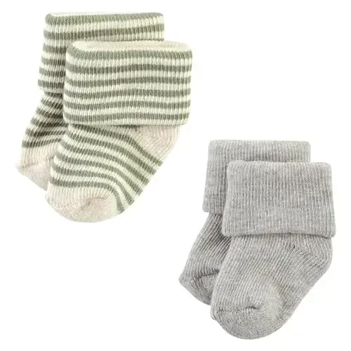 Hudson Baby Baby Girls' Cotton Rich Newborn and Terry Socks - 3