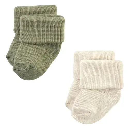 Hudson Baby Baby Girls' Cotton Rich Newborn and Terry Socks - 4