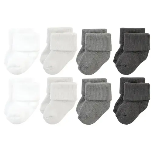 Hudson Baby Baby 8-pack Cotton Rich Newborn and Terry Socks 