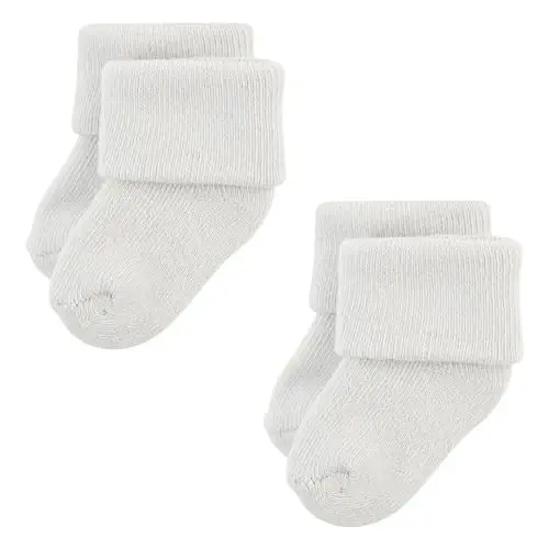 Hudson Baby Baby Girls' Cotton Rich Newborn and Terry Socks - 5