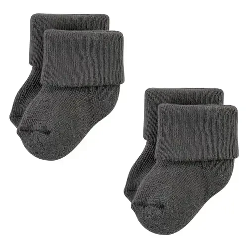 Hudson Baby Baby Girls' Cotton Rich Newborn and Terry Socks - 3