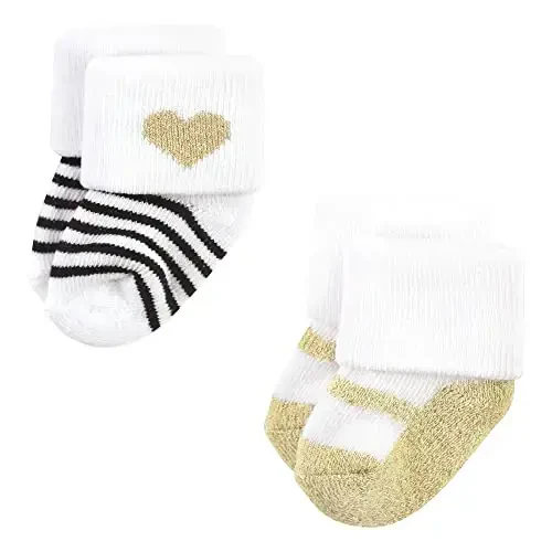 Hudson Baby Baby Girls' Cotton Rich Newborn and Terry Socks - 6