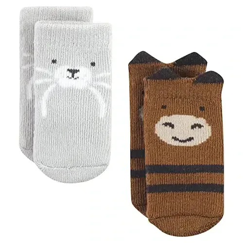 Hudson Baby Baby Girls' Cotton Rich Newborn and Terry Socks - 6