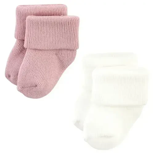 Hudson Baby Baby Girls' Cotton Rich Newborn and Terry Socks - 5