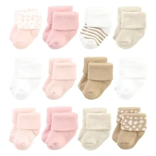 Hudson Baby Baby Girls' Cotton Rich Newborn and Terry Socks - 1