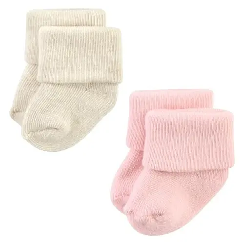 Hudson Baby Baby Girls' Cotton Rich Newborn and Terry Socks - 6