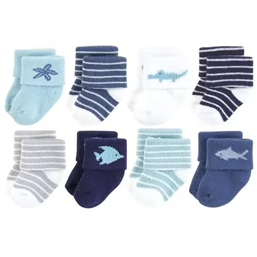 Hudson Baby Baby Girls' Cotton Rich Newborn and Terry Socks 