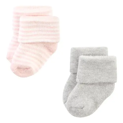 Hudson Baby Baby Girls' Cotton Rich Newborn and Terry Socks - 3