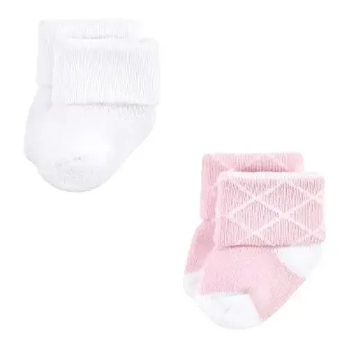 Hudson Baby Baby Girls' Cotton Rich Newborn and Terry Socks - 6