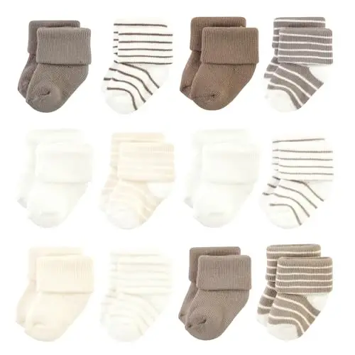 Hudson Baby Baby Girls' Cotton Rich Newborn and Terry Socks 