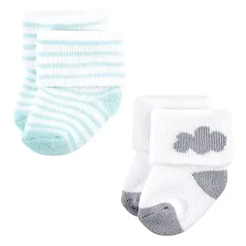 Hudson Baby Baby Girls' Cotton Rich Newborn and Terry Socks - 6