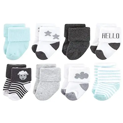 Hudson Baby Baby Girls' Cotton Rich Newborn and Terry Socks 
