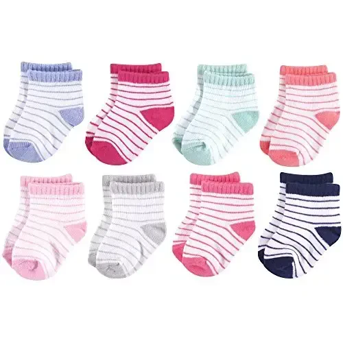 Hudson Baby Baby Girls' Cotton Rich Newborn and Terry Socks 