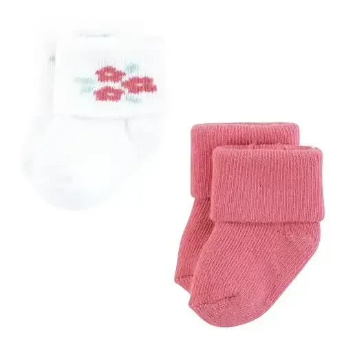 Hudson Baby Baby Girls' Cotton Rich Newborn and Terry Socks - 6