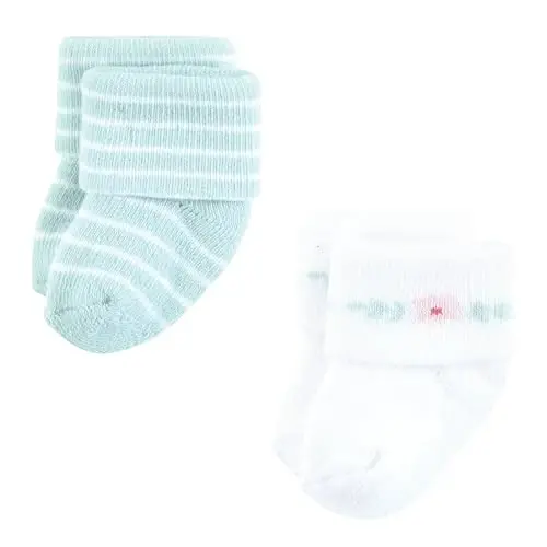 Hudson Baby Baby Girls' Cotton Rich Newborn and Terry Socks - 3