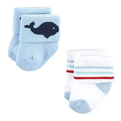 Hudson Baby Baby Girls' Cotton Rich Newborn and Terry Socks - 5