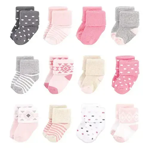 Hudson Baby Baby Girls' Cotton Rich Newborn and Terry Socks - BABYVISION INC.