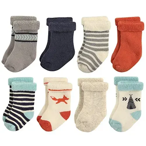Hudson Baby Baby Girls' Cotton Rich Newborn and Terry Socks - 1