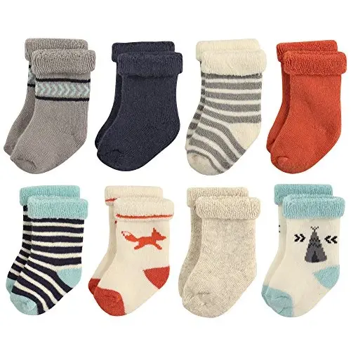 Hudson Baby Baby Girls' Cotton Rich Newborn and Terry Socks 