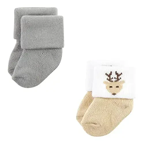Hudson Baby Baby Girls' Cotton Rich Newborn and Terry Socks - 5