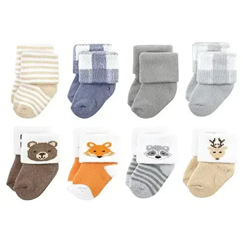 Hudson Baby Baby Girls' Cotton Rich Newborn and Terry Socks 