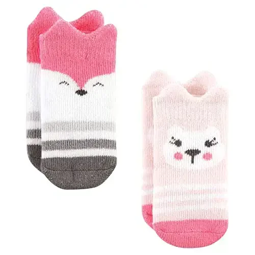 Hudson Baby Baby Girls' Cotton Rich Newborn and Terry Socks - 4