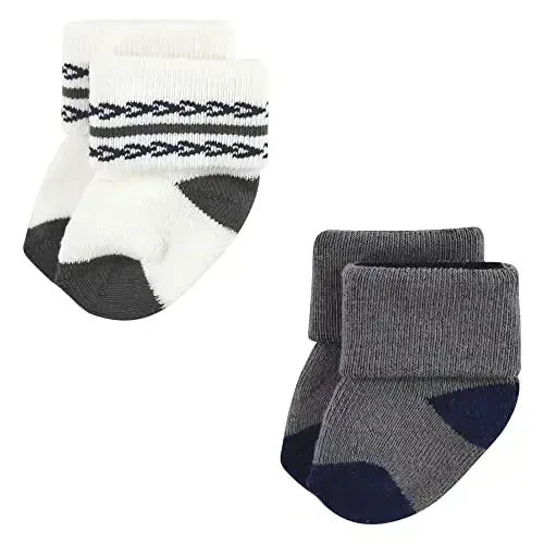 Hudson Baby Baby Girls' Cotton Rich Newborn and Terry Socks - 6