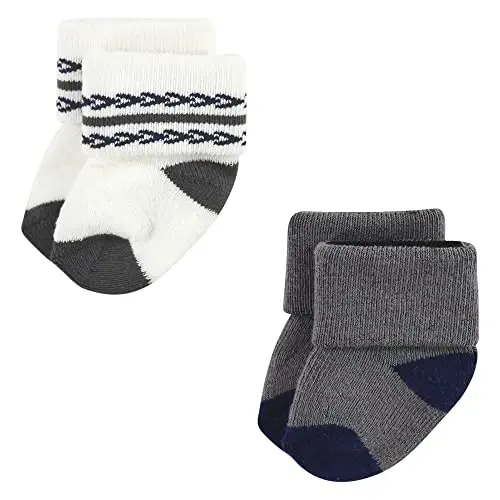 Hudson Baby Baby Girls' Cotton Rich Newborn and Terry Socks - 6