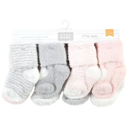 Hudson Baby Baby Girls' Cotton Rich Newborn and Terry Socks - 2