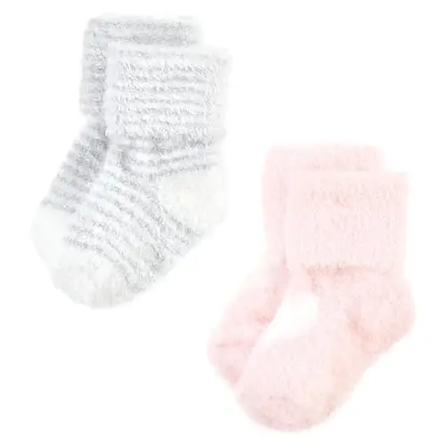 Hudson Baby Baby Girls' Cotton Rich Newborn and Terry Socks - 6