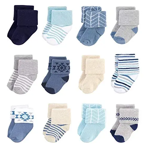 Hudson Baby Baby Girls' Cotton Rich Newborn and Terry Socks 