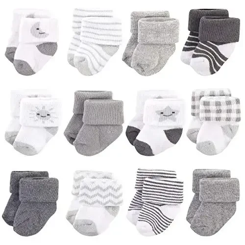 Hudson Baby Baby Girls' Cotton Rich Newborn and Terry Socks - BABYVISION INC.