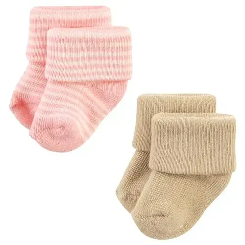 Hudson Baby Baby Girls' Cotton Rich Newborn and Terry Socks - 4