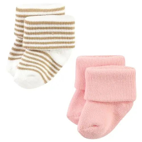 Hudson Baby Baby Girls' Cotton Rich Newborn and Terry Socks - 3