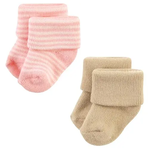 Hudson Baby Baby Girls' Cotton Rich Newborn and Terry Socks - 4