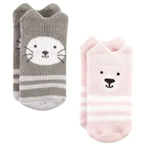 Hudson Baby Baby Girls' Cotton Rich Newborn and Terry Socks - 3