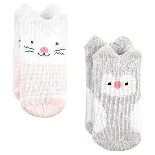 Hudson Baby Baby Girls' Cotton Rich Newborn and Terry Socks - 5