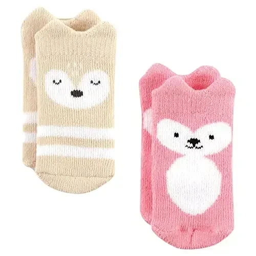 Hudson Baby Baby Girls' Cotton Rich Newborn and Terry Socks - 4
