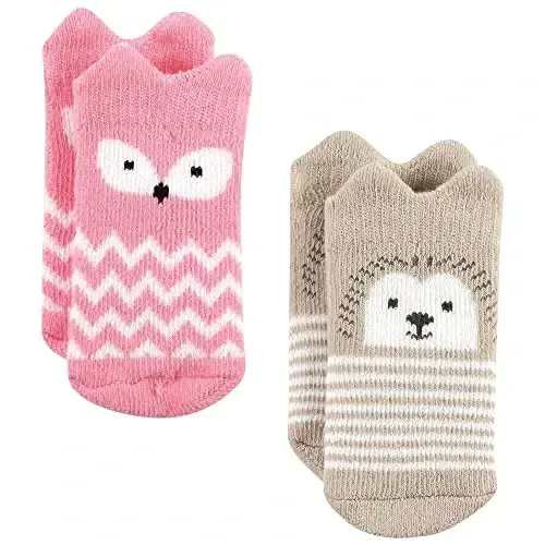 Hudson Baby Baby Girls' Cotton Rich Newborn and Terry Socks - 6