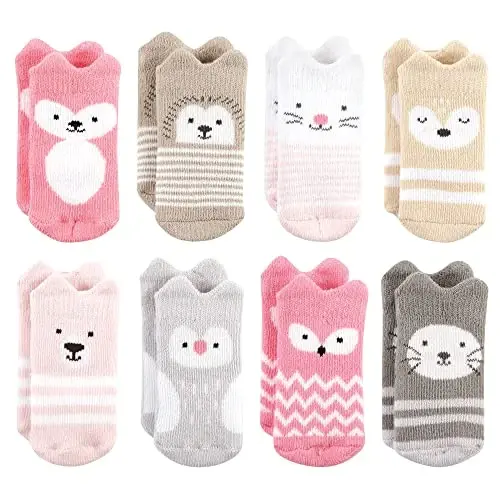 Hudson Baby Baby Girls' Cotton Rich Newborn and Terry Socks - 1