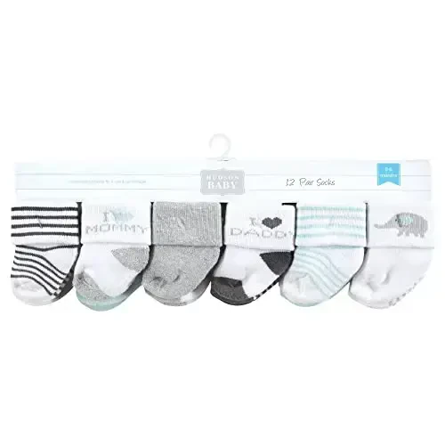 Hudson Baby Baby Girls' Cotton Rich Newborn and Terry Socks - 2