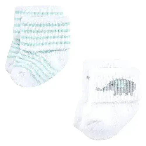 Hudson Baby Baby Girls' Cotton Rich Newborn and Terry Socks - 3