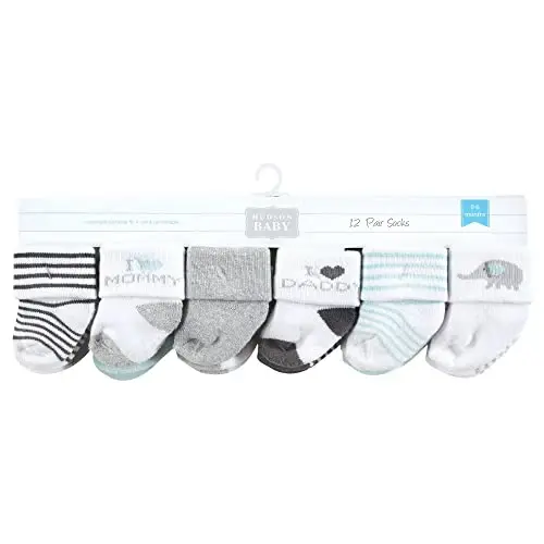 Hudson Baby Baby Girls' Cotton Rich Newborn and Terry Socks - 2