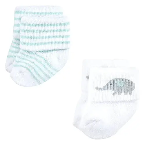 Hudson Baby Baby Girls' Cotton Rich Newborn and Terry Socks - 3