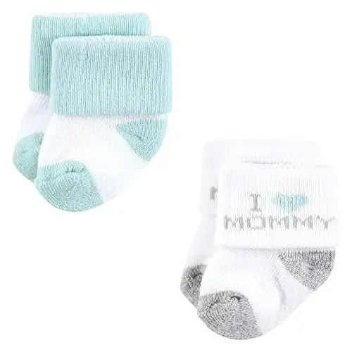 Hudson Baby Baby Girls' Cotton Rich Newborn and Terry Socks - 4