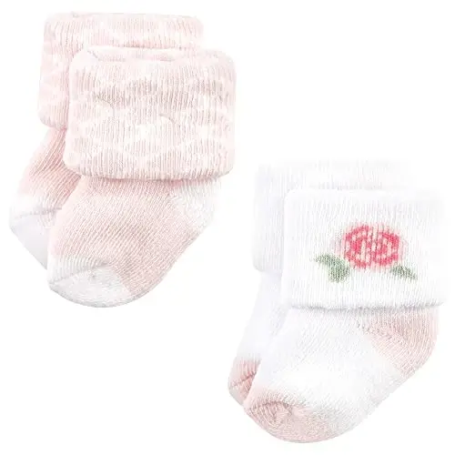 Hudson Baby Baby Girls' Cotton Rich Newborn and Terry Socks - 5